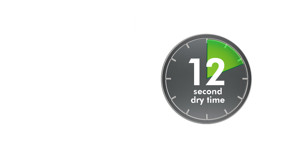 10 second dry time of a Dyson Airblade V hand dryer